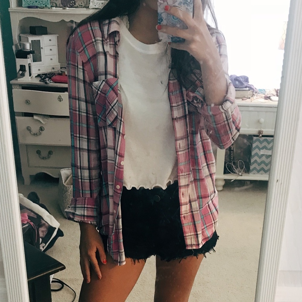 Purple and White Button Down Shirt